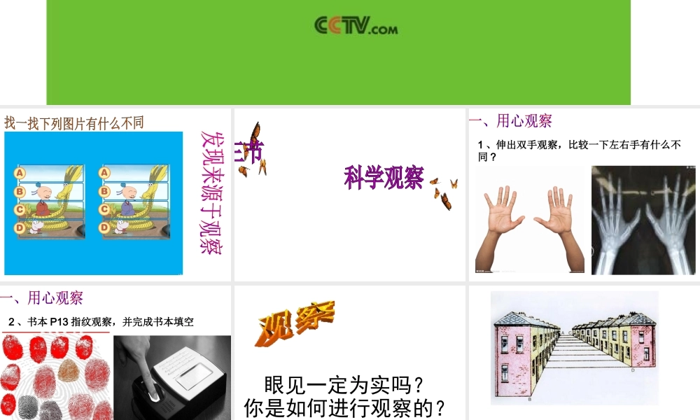 2014秋七年级科学上册 1.3 科学观察课件 浙教版