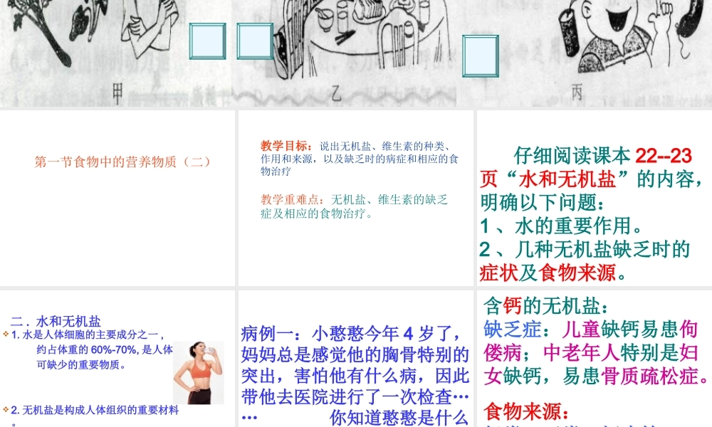 2014七年级生物下册 第一节 食物中的营养物质(第二课时)课件 新人教版