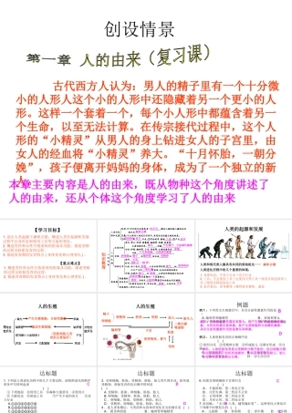 2014七年级生物下册 第一章 人的由来复习课件 新人教版