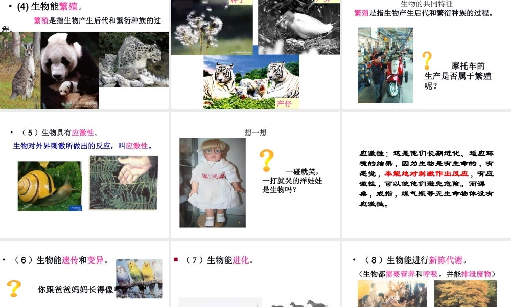 2014秋七年级科学上册 2.1 生物与非生物课件 浙教版