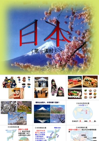 2015春七年级地理下册 7.1 日本（第1课时）课件 新人教版