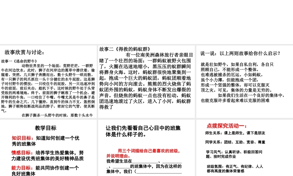 2014七年级政治上册 第一单元 第一课 第二框 创建新集体课件 新人教版