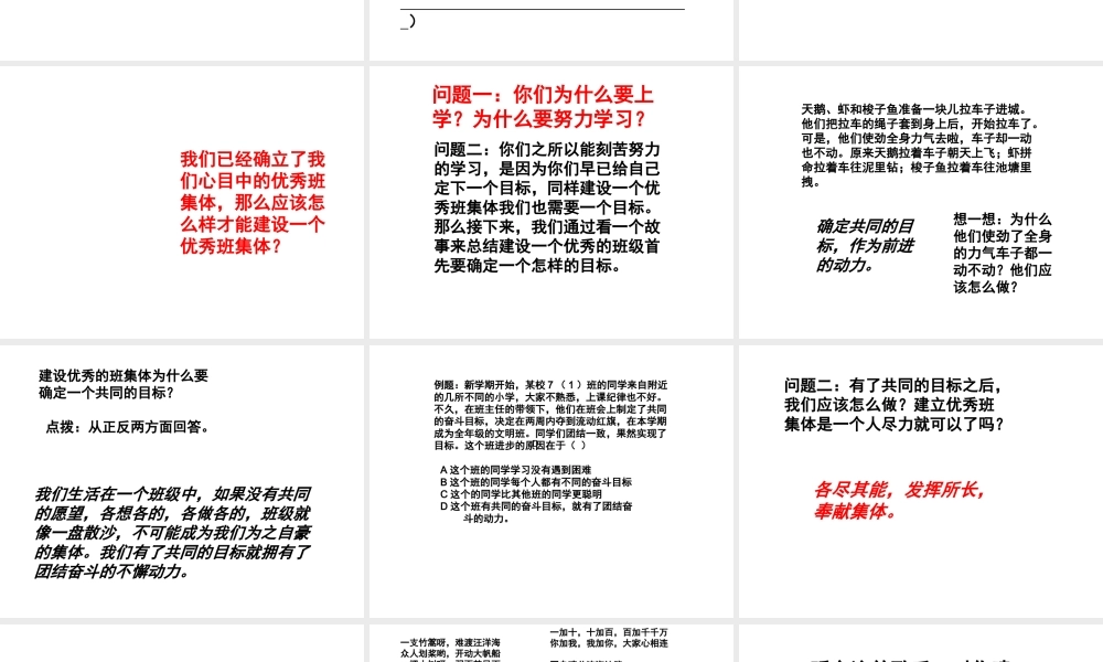 2014七年级政治上册 第一单元 第一课 第二框 创建新集体课件 新人教版