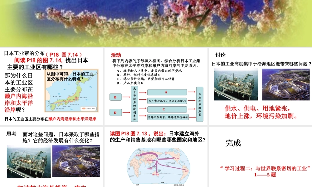 2015春七年级地理下册 7.1 日本（第2课时）课件 新人教版