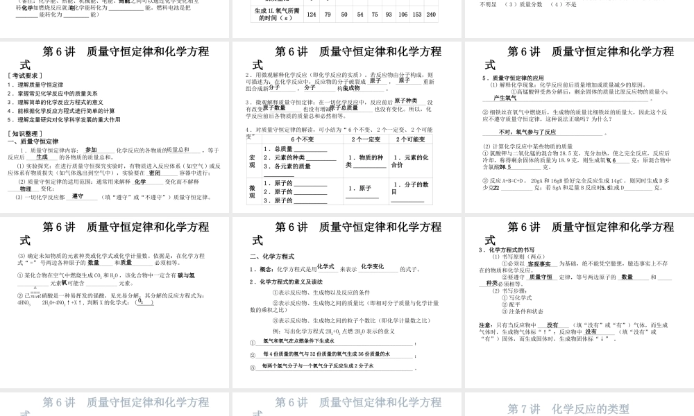 2014中考化学冲刺复习 第二部分 物质的变化课件