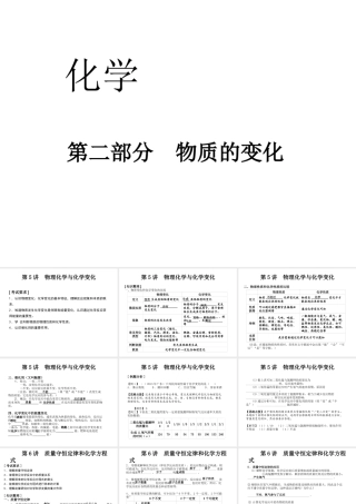 2014中考化学冲刺复习 第二部分 物质的变化课件