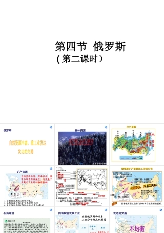 2015春七年级地理下册 7.4 俄罗斯（第2课时）课件 新人教版