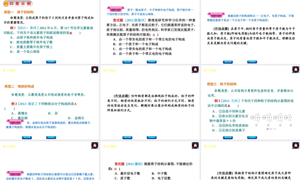 2014中考化学复习方案 主题二 物质构成的奥秘课件 新人教版