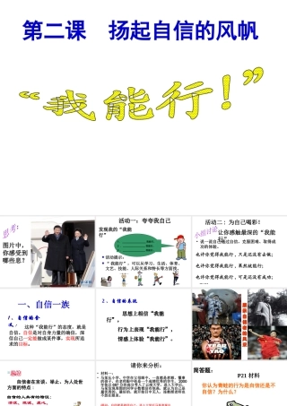 2015春七年级政治下册 第1单元 第2课 第1框 我能行课件 新人教版