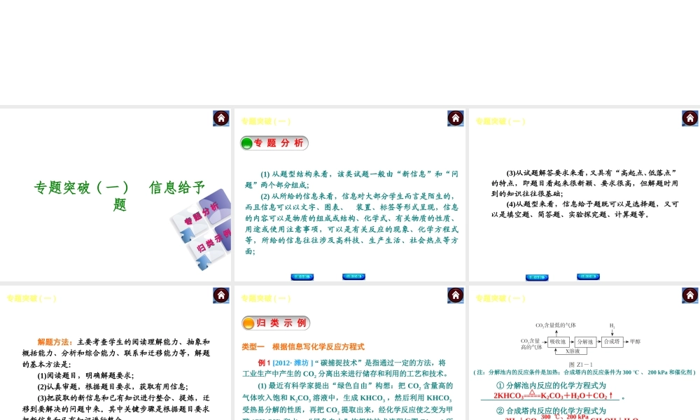 2014中考化学复习方案 主题六 专题突破课件 新人教版