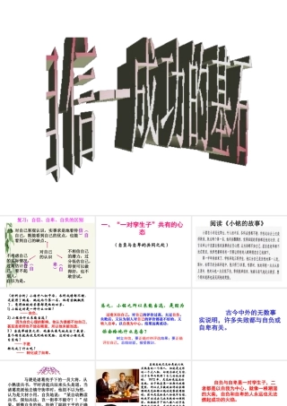 2015春七年级政治下册 第1单元 第2课 第2框 自信是成功的基石课件 新人教版