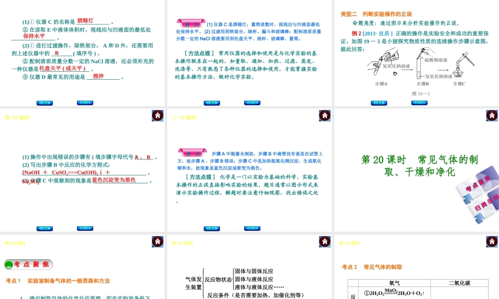 2014中考化学复习方案 主题五 科学探究课件 新人教版
