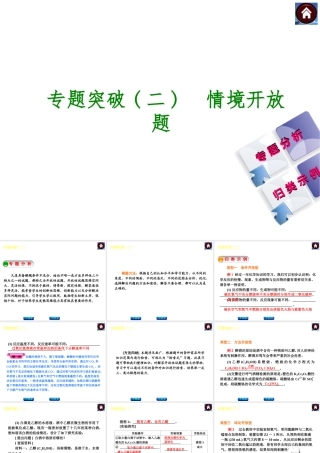 2014中考化学复习方案 专题突破二 情境开放题（专题分析+归类示例，含2013中考真题）权威课件