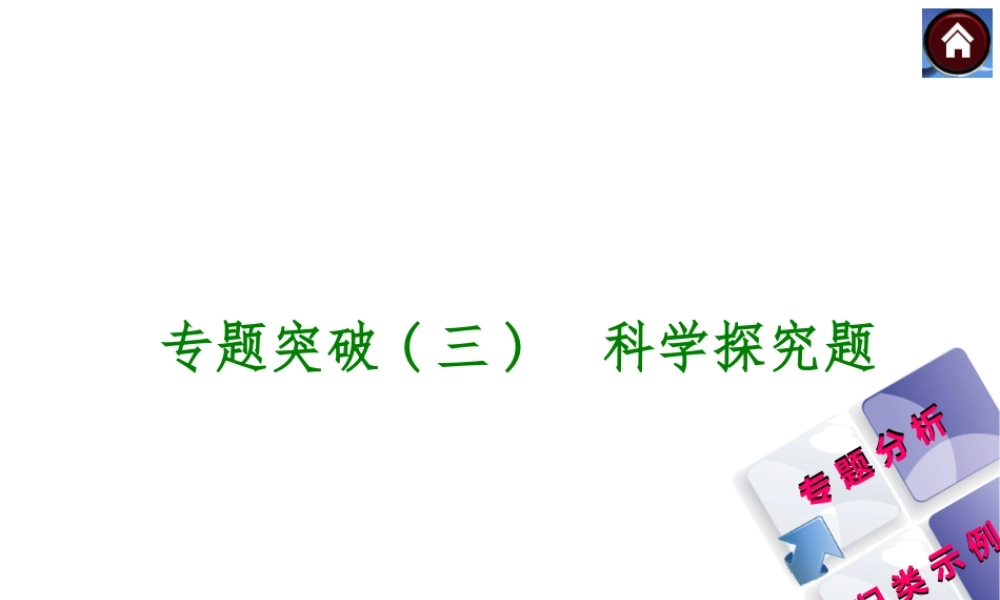 2014中考化学复习方案 专题突破三 科学探究题（专题分析+归类示例，含2013中考真题）权威课件