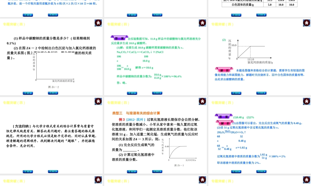 2014中考化学复习方案 专题突破四 计算应用题（专题分析+归类示例，含2013中考真题）权威课件