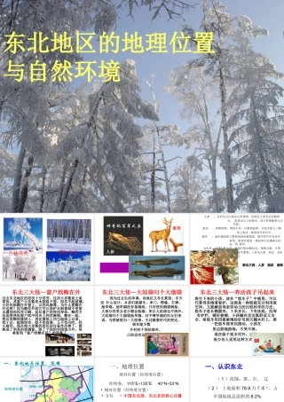 2015年八年级地理下册 6.1 东北地区的地理位置与自然环境课件 （新版）湘教版