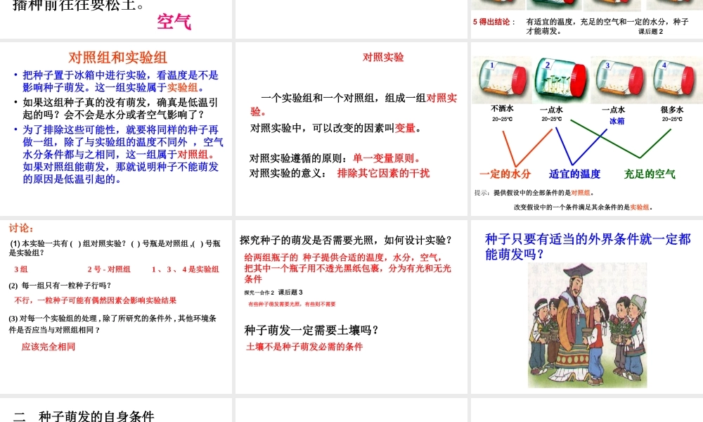 2014秋七年级生物上册 第二章 第一节 种子的萌发课件 新人教版