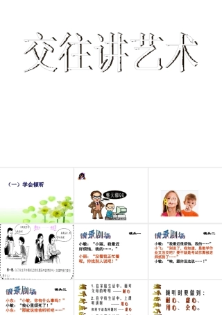 2014年秋八年级政治上册 第4课 第2框 交往讲艺术课件 鲁教版