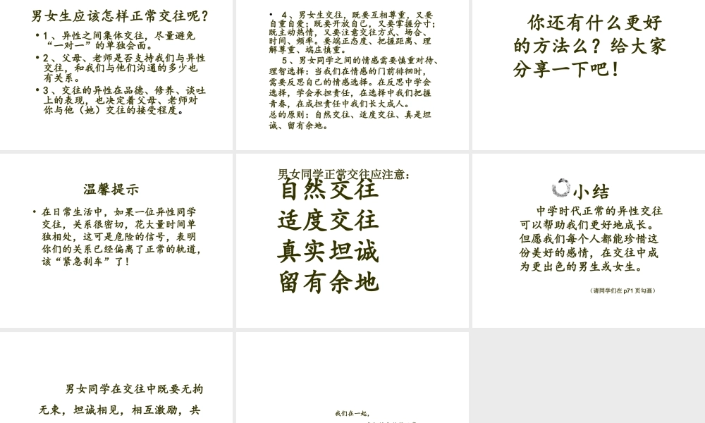 2014年秋八年级政治上册 第二单元 第六课 第三框 我们的交往很正常课件 人民版