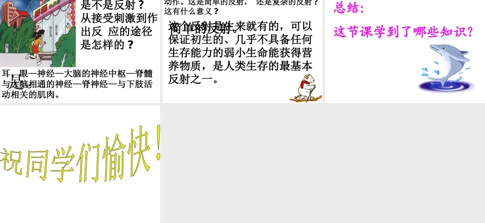 2014秋七年级生物下册 第六章 第三节 神经调节的基本方式课件 新人教版