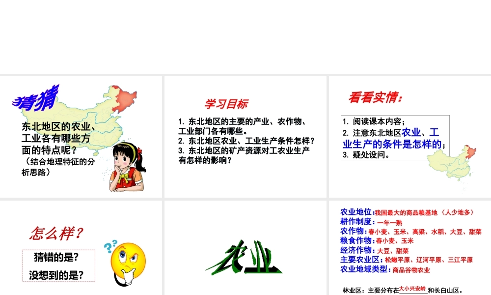 2015年八年级地理下册《第六章 第三节 东北地区的产业分布》课件 （新版）湘教版