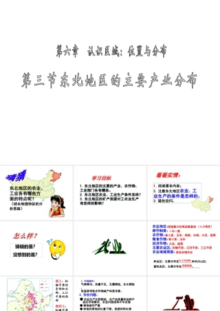 2015年八年级地理下册《第六章 第三节 东北地区的产业分布》课件 （新版）湘教版