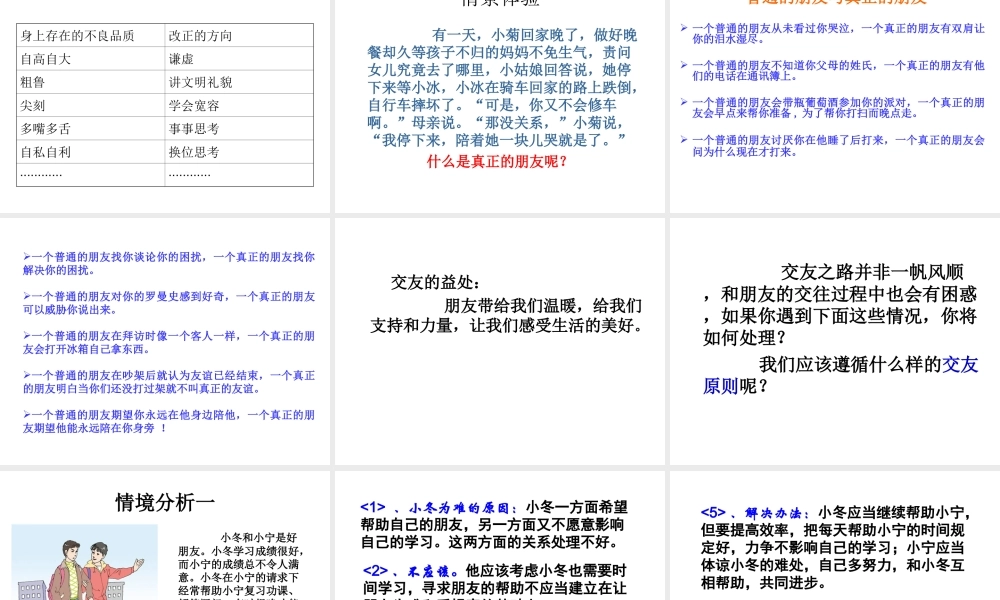 2014年秋八年级政治上册 第三课 第一框 同学 朋友课件 新人教版