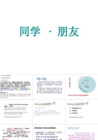 2014年秋八年级政治上册 第三课 第一框 同学 朋友课件 新人教版