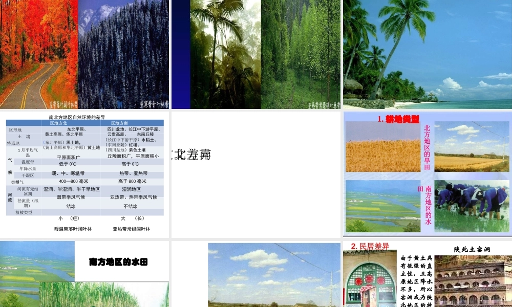 2015年八年级地理下册《第五章 第二节 北方地区和南方地区》课件1 （新版）湘教版