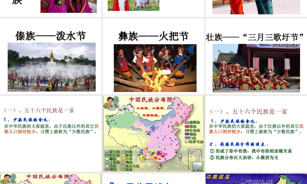 2017八年级道德与法治上册 第二单元 了解祖国 爱我中华 第三课 认清基本国情 第3框 统一的多民族国家课件