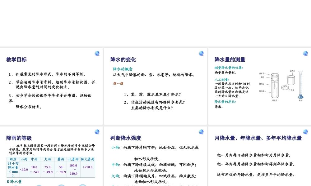 2014秋七年级地理上册 第三章 第三节 降水的变化与分布课件1 （新版）新人教版