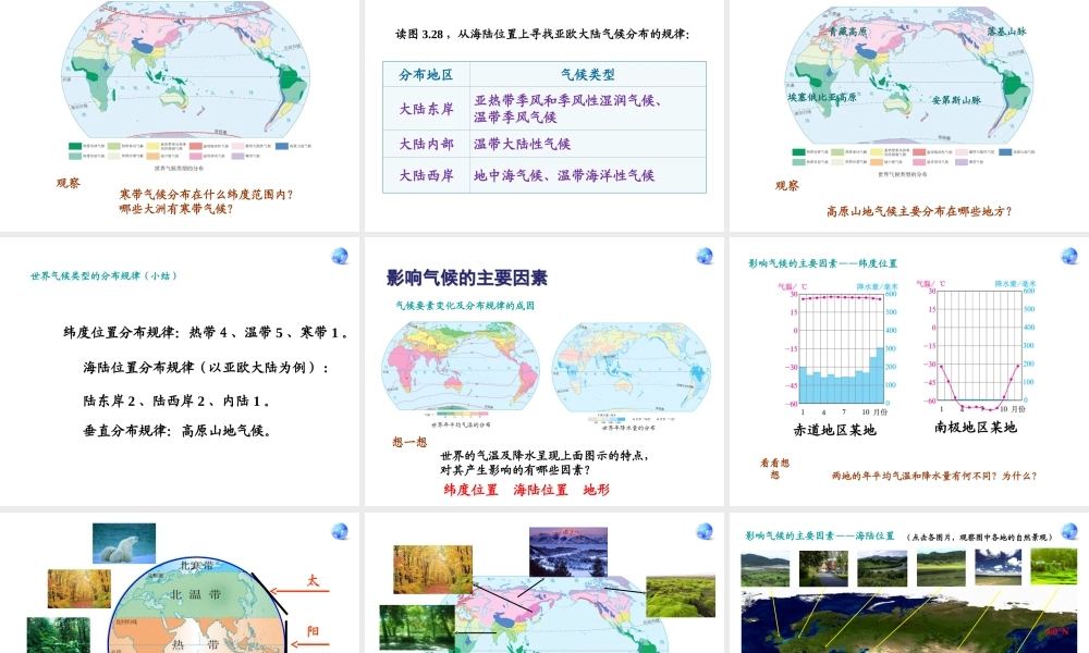 2014秋七年级地理上册 第三章 第四节 世界的气候课件1 （新版）新人教版