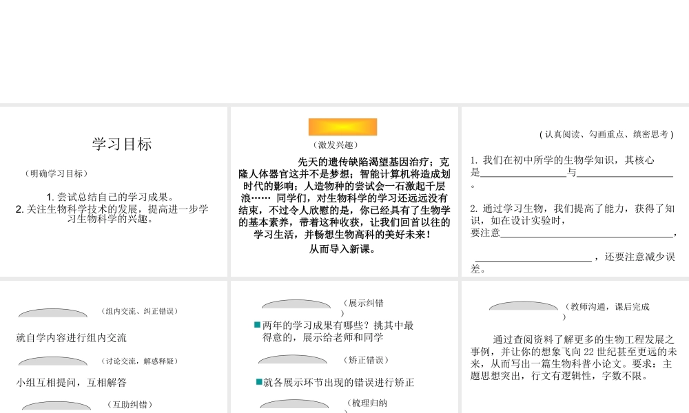 2015年八年级生物下册 学习并没有结束课件 新人教版