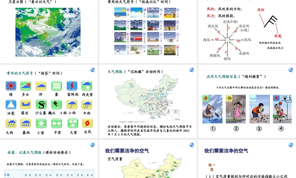 2014秋七年级地理上册 第三章 第一节 多变的天气课件1 （新版）新人教版