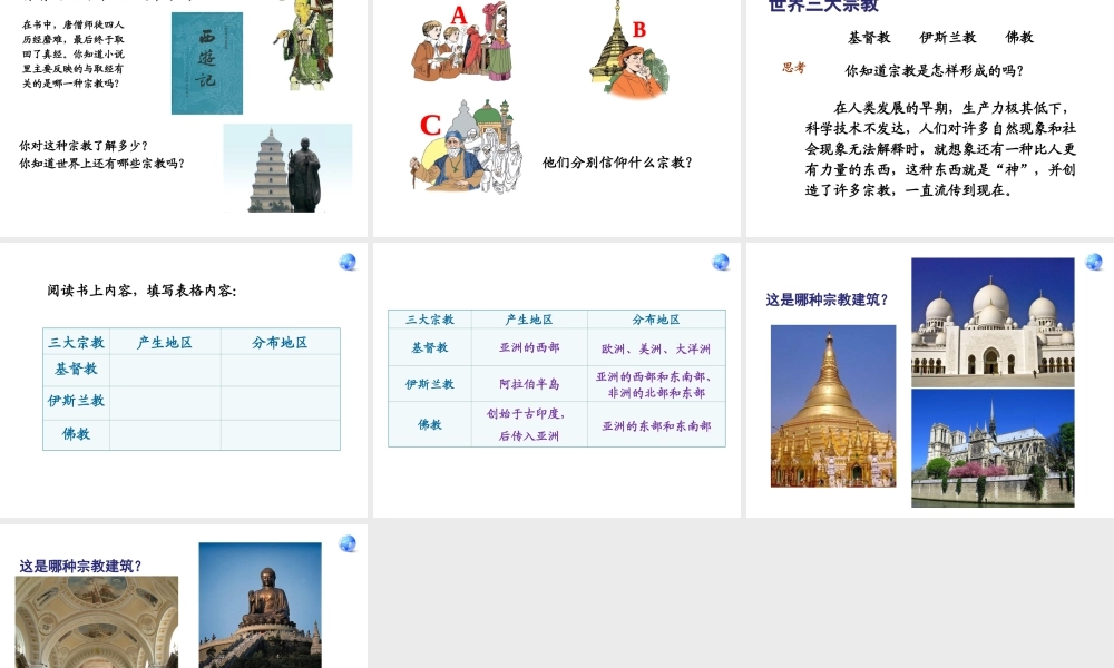 2014秋七年级地理上册 第四章 第二节 世界的语言和宗教课件1 （新版）新人教版
