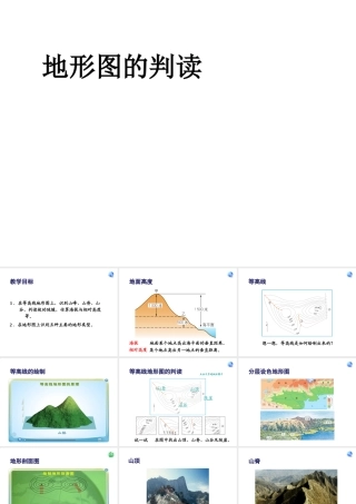 2014秋七年级地理上册 第一章 第四节 地形图的判读课件1 （新版）新人教版