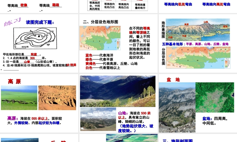 2014秋七年级地理上册 第一章 第四节 地形图的判读课件2 （新版）新人教版