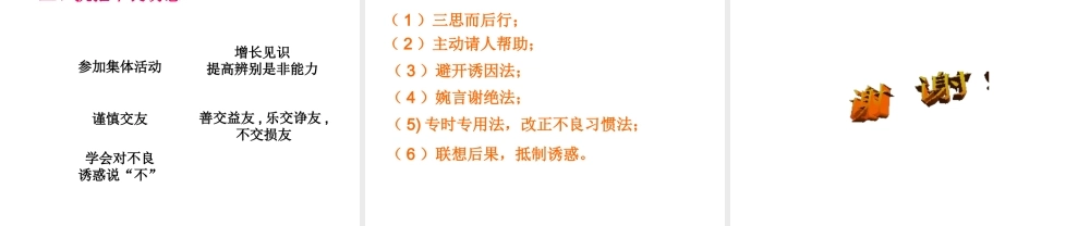 2015年八年级政治下册 第4课 抵御不良诱惑（第3课时）课件 北师大版