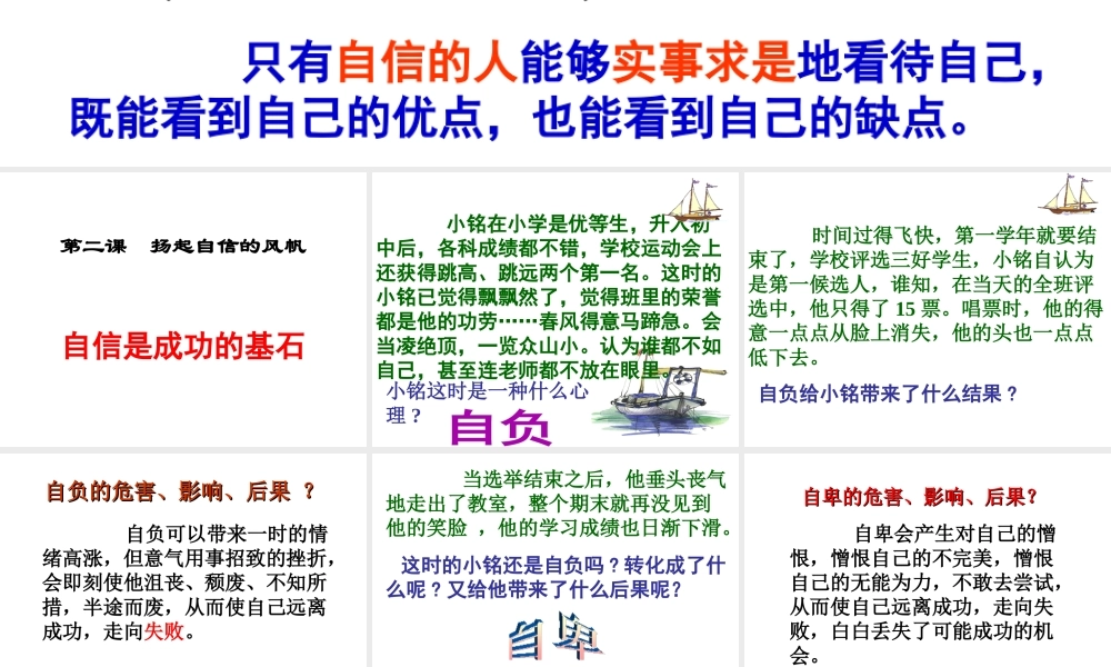 2014秋七年级政治下册 第一单元 第二课 第2课时 自信是成功的基石课件 新人教版