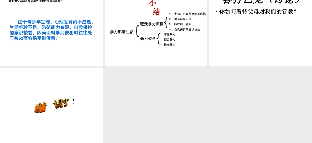 2015年八年级政治下册 第5课 远离暴力（第2课时）课件 北师大版