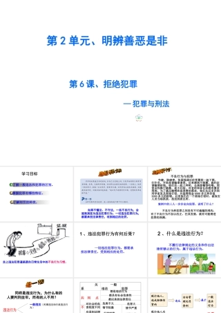 2015年八年级政治下册 第6课 拒绝犯罪（第1课时）课件 北师大版