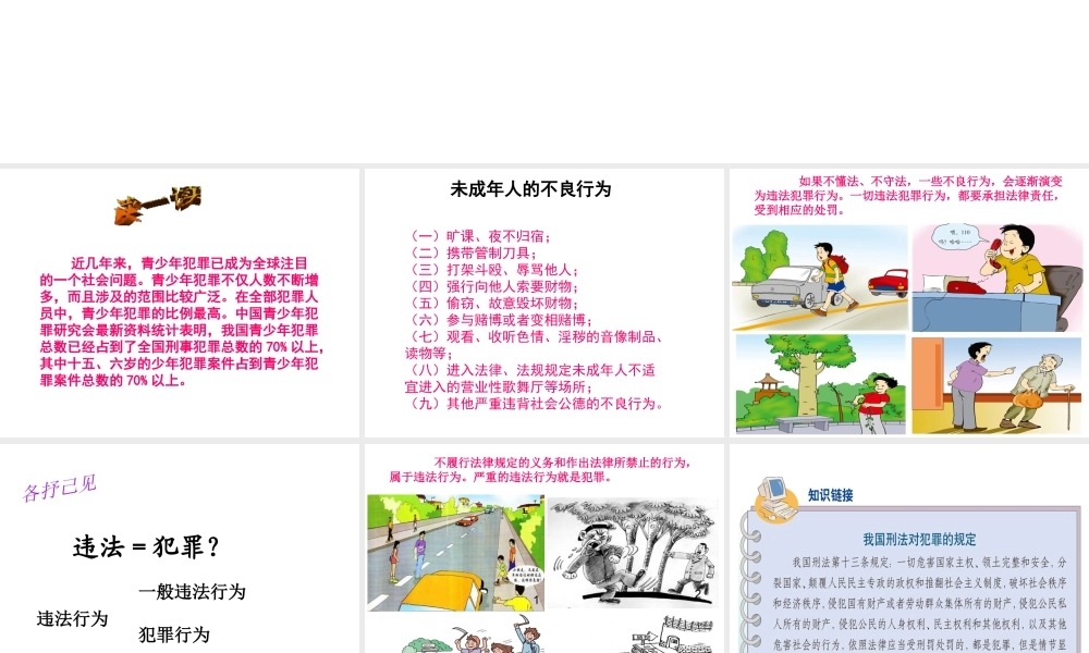 2015年八年级政治下册 第6课 拒绝犯罪（第2课时）课件 北师大版