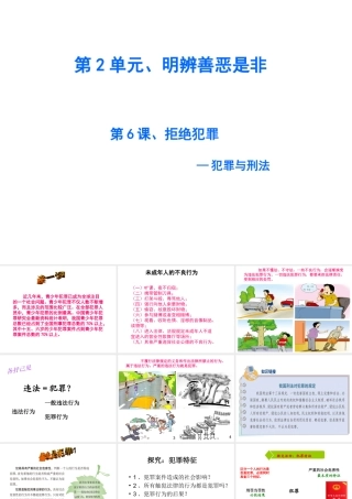 2015年八年级政治下册 第6课 拒绝犯罪（第2课时）课件 北师大版
