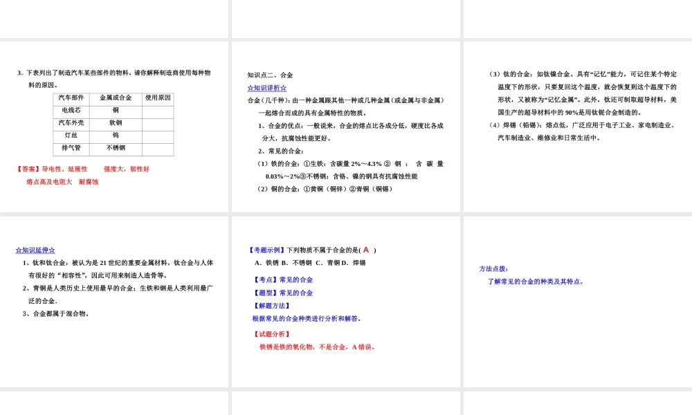 2015届九年级化学下册 9.2.1 金属与氧气、酸的反应同步精品课件（基础版）（新版）鲁教版