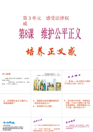 2015年八年级政治下册 第8课 维护公平正义（第4课时）课件 北师大版