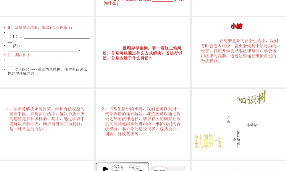 2015年八年级政治下册 第9课 寻求法律帮助（第1课时）课件 北师大版