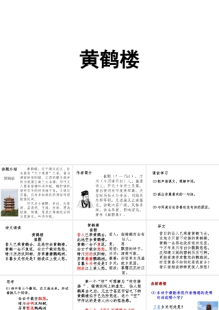 2017八年级语文上册 第三单元 第12课 唐诗五首《黄鹤楼》课件 新人教版