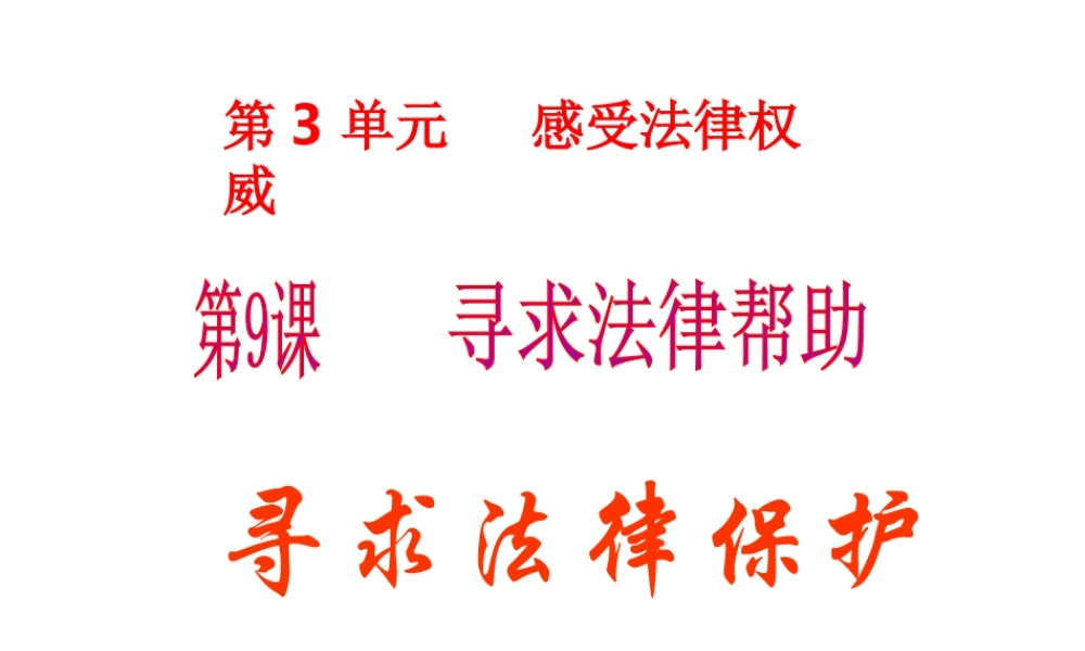 2015年八年级政治下册 第9课 寻求法律帮助（第3课时）课件 北师大版