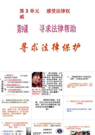 2015年八年级政治下册 第9课 寻求法律帮助（第3课时）课件 北师大版