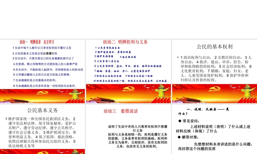 2015届中考政治 第四单元 权利和义务专题复习课件